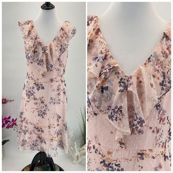 $129 NWT DNKY Pink Floral Dress - Picture 1 of 7